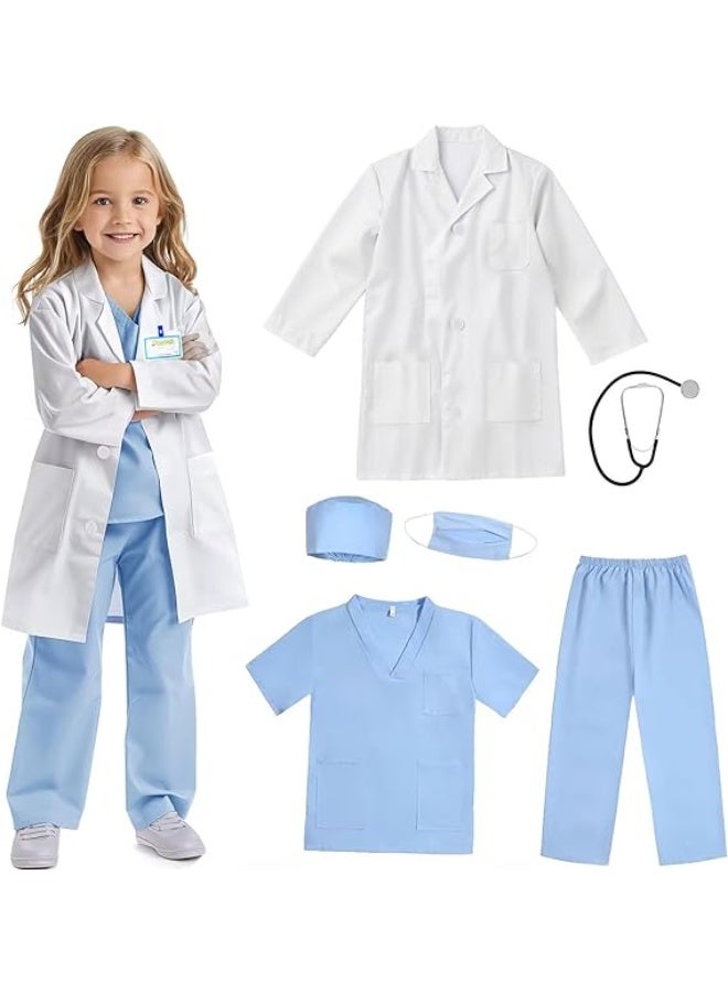 Bukela Doctor Costume for Kids With Stethoscope Lab Coat Career Day Costume Halloween Dress Up For Boys Girls 3-12 - Image 1